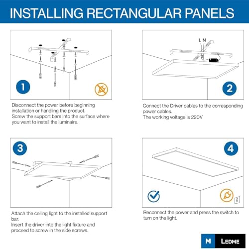 M Ledme - Panel Led de Superficie Rectangular