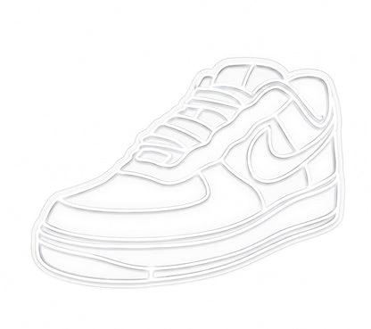 Lámpara LED Decorativa de Pared en Forma de Zapatilla Deportiva, Luz Neón Blanca, Diseño Moderno, 80x60 cm, Alimentador 12V