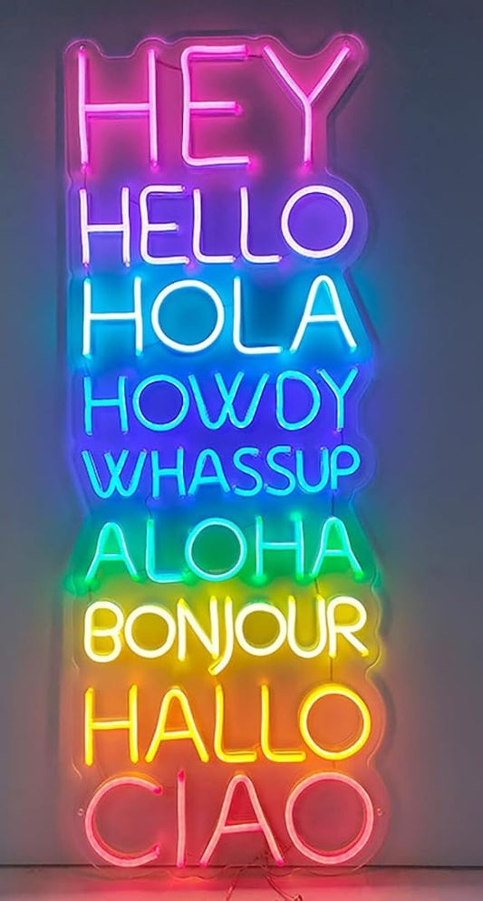 Letrero de Neón LED para Pared Signos Neon Lights Luces de Neón Personalizado para Decoración de Pared Boda Fiesta de Cumpleaños Decoración Hogareña Regalos Neon Signs (hey)