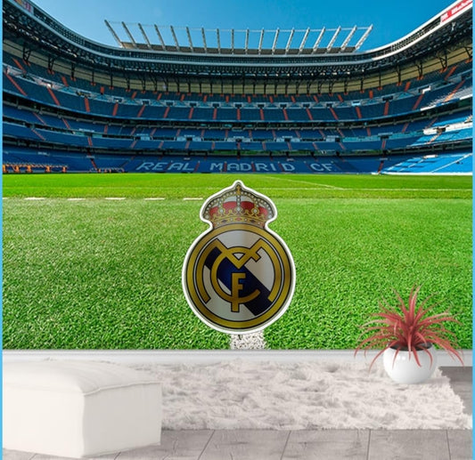 Escudo Cartel Neon led Regalo Madrid Decorativa metacrilato Vinilo con Corona Real, Medidas 40x30cm Liga de fútbol