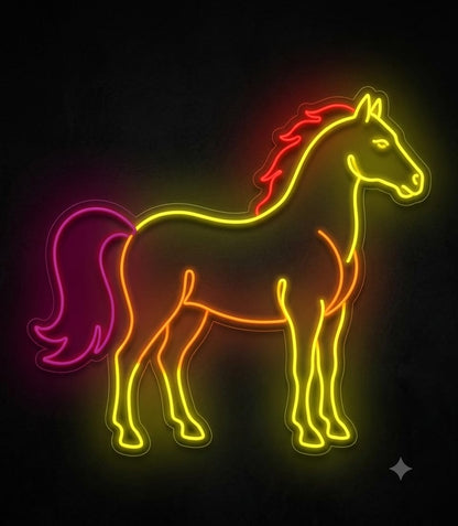 SOLOLED letrero Neon led iluminado caballo 2 Personalizado Medida aproximadamente 60 cm cartel luminoso decoracion pared habitacion Fiestas,Escaparate negocio bar base metacrilato transparente