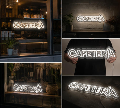 SOLOLED Letrero Cafetería Cartel Luminoso LED Escaparate, 60x35 cm