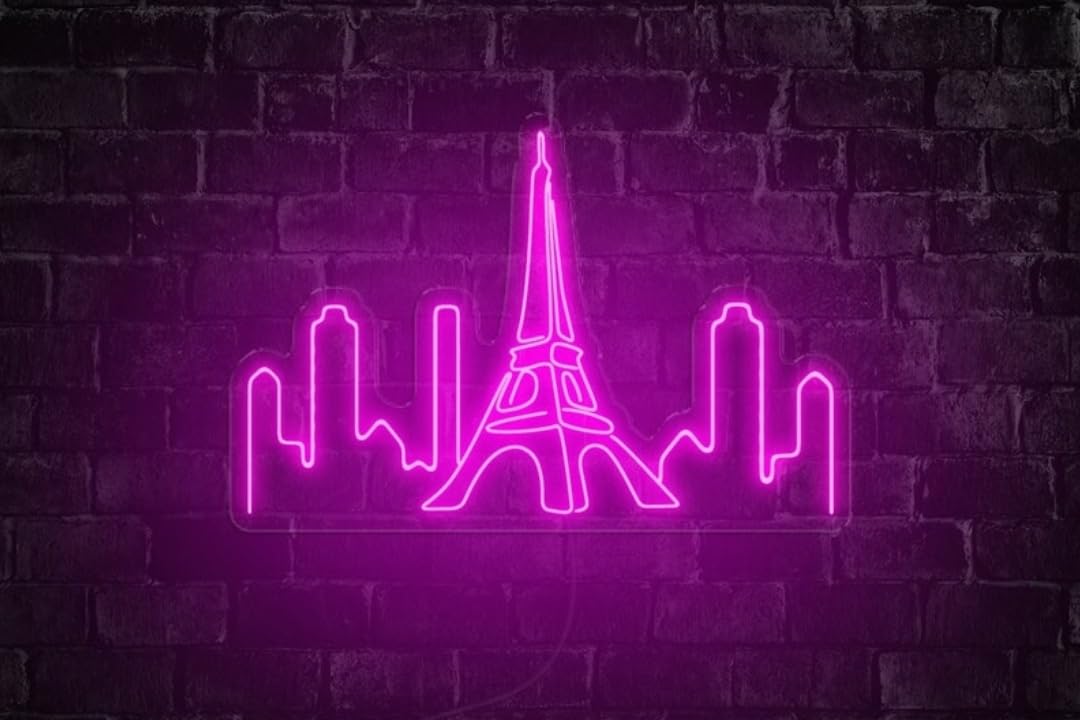 Letrero Neón LED Skyline París con Torre Eiffel | soloNEON