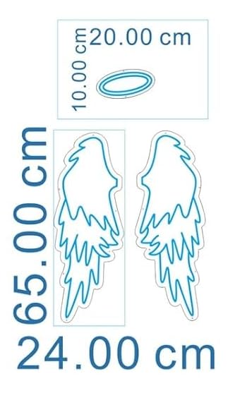 Lámpara LED de Pared Decorativa, Alas de Ángel en Neón Rosa, 65x25 cm Cada Ala, Iluminación Ambiental para Interior