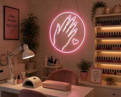 SoloLED Letrero Neón LED uñas pintura tienda 40cm aproximadame alimentación 12v