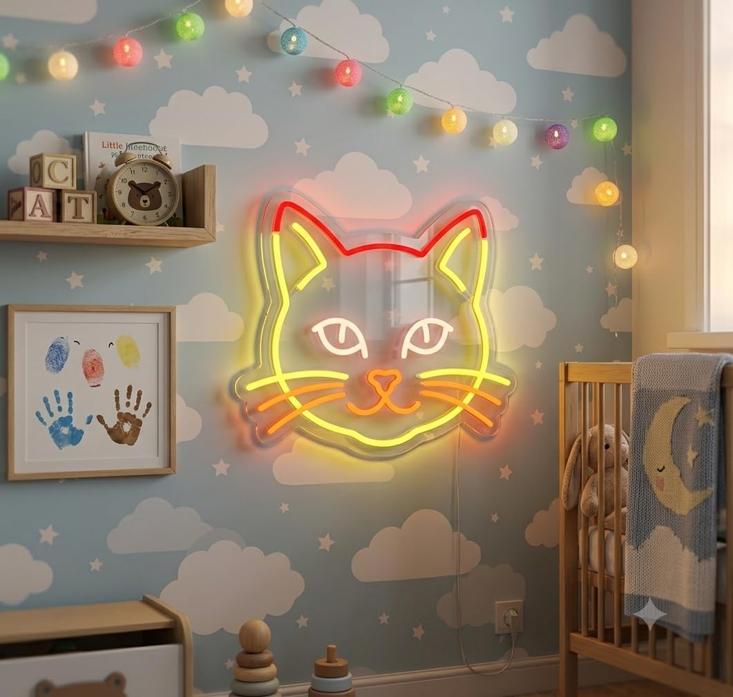 SOLOLED letrero Neon led iluminado gato Personalizado cerdo Medida aproximadamente 40 cm cartel luminoso decoracion pared habitacion Fiestas,Escaparate negocio bar base metacrilato transparente