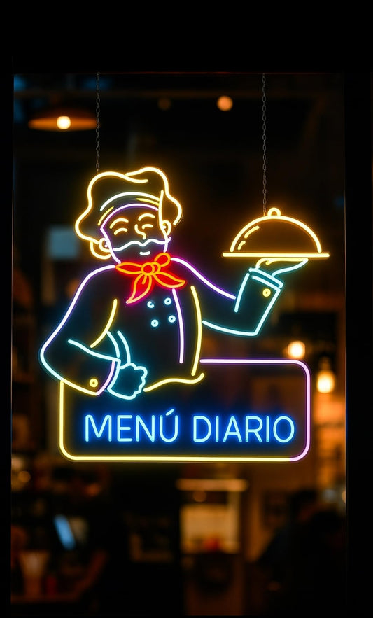 Letrero LED de Neón para Menú Diario, Decoración de Restaurante, Multicolor