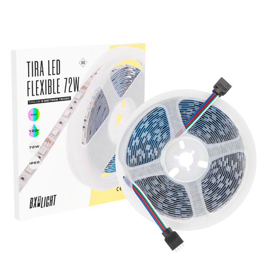 Tiras de Led Flexible 72W IP20 RGB 12 VDC  5 m. [BX3-219012]