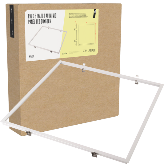 Pack 6 Marco AluMinio Panel Led 600x600 [BX3-AF-600x600]