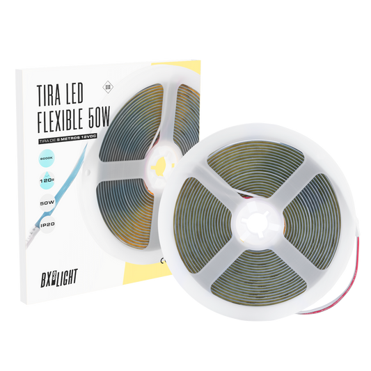 Tiras de Led Flexible 50W IP20 6000 K 12 VDC  5 m. [BX3-COB-320-12DC-CW]