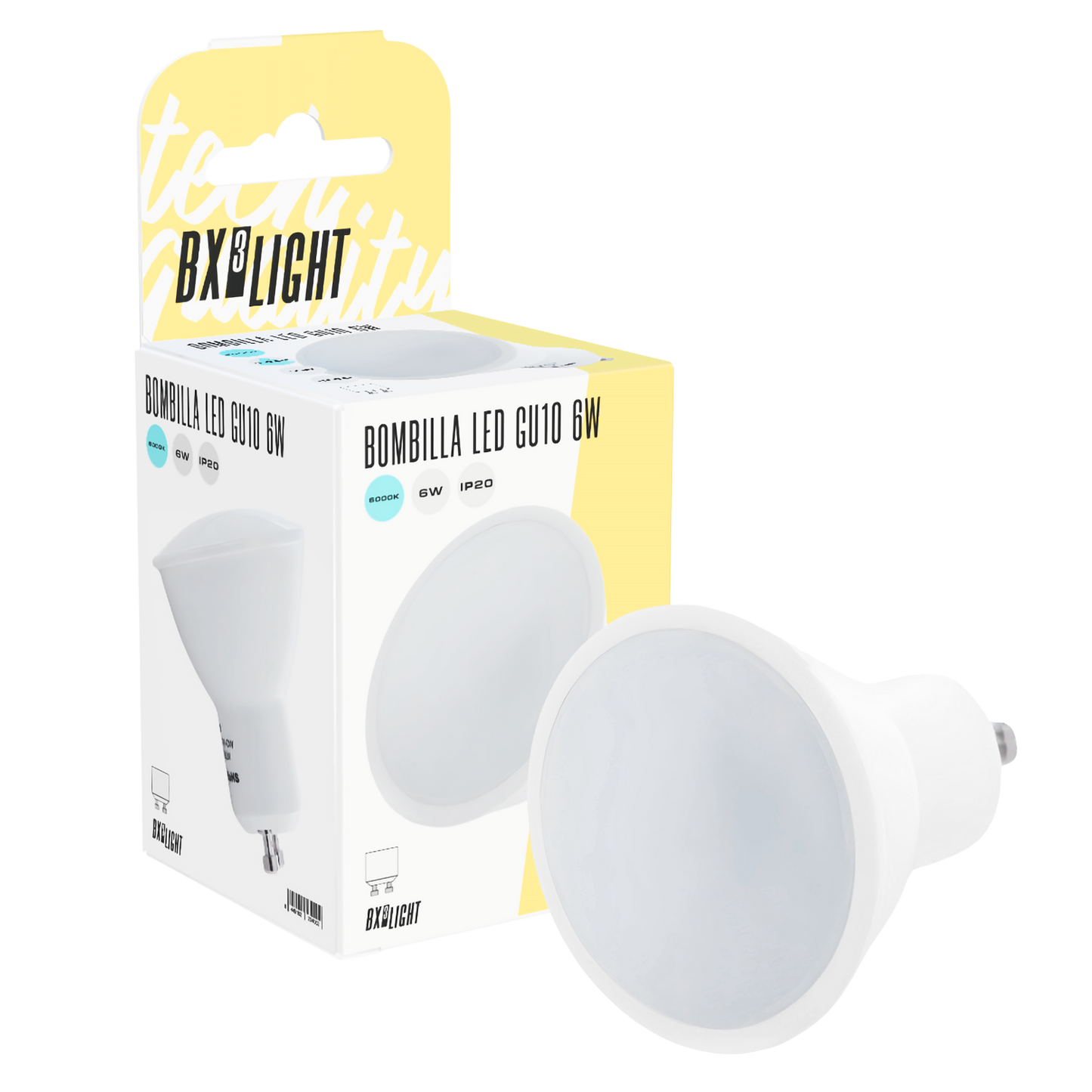 Bombilla LED GU10 6W 500Lm 6000ºK 40.000H   [BX3-GU10-SMD-6W-I-CW]
