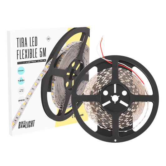 Tira LED 300 x SMD5050 14,4W/M 24VDC IP20 5M x 5M-Blanco Cálido  [BX3-R5031072W2-WW]