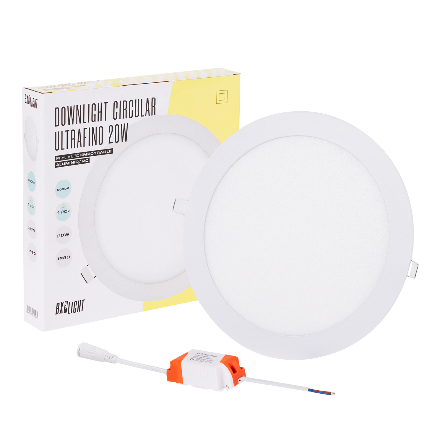 Placa LED 20W 1600Lm  4200ºK Circular 40.000H   [BX3-RDP15-20W-W]