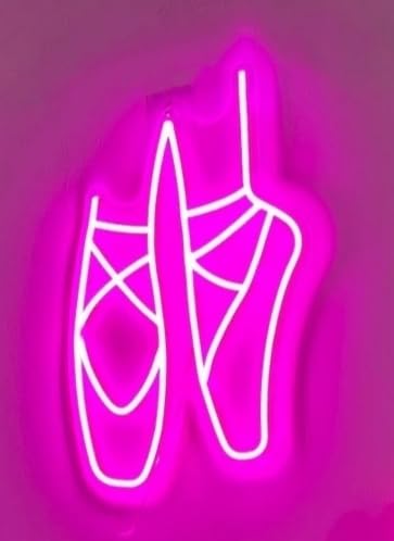 Letrero de Neón LED para Estudio de Danza, Diseño de Zapatos de Ballet, Bailarina Iluminada