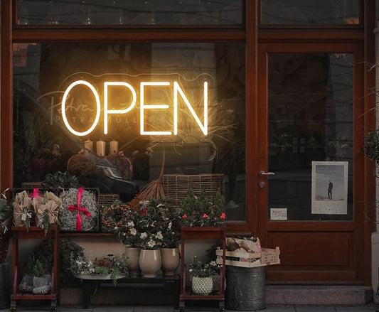 Letrero LED Abierto de Neón, Iluminado, Decoración de Pared para Restaurante, Bar, Tienda