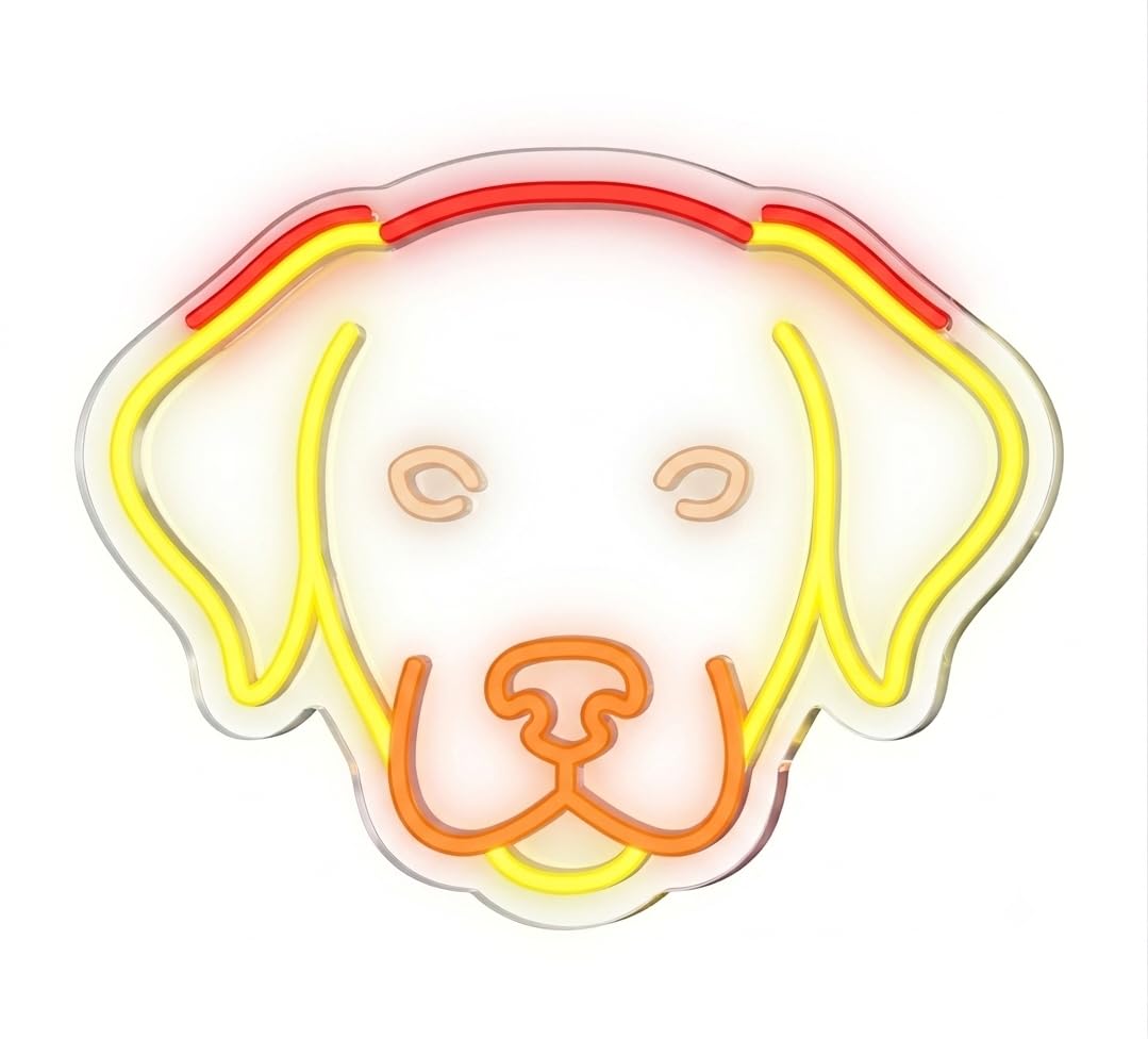 SOLOLED letrero Neon led iluminado perro Personalizado cerdo Medida aproximadamente 40 cm cartel luminoso decoracion pared habitacion Fiestas,Escaparate negocio bar base metacrilato transparente