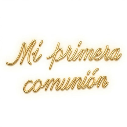 Letrero LED Neón Personalizado mi Primera Comunión para Comuniones y Bautizos, Detalles Decorativos, Base Metacrilato, 60 x 40 cm, Alimentación 12 V