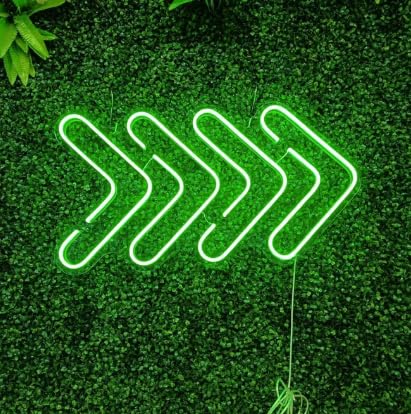 Letrero NEON FLECHAS DIRECCIONES Cartel Luminoso LED Escaparate, Decoración de Pared en Metacrilato, Luz Brillante, aproximadamente 30X20cm alimentación 12v