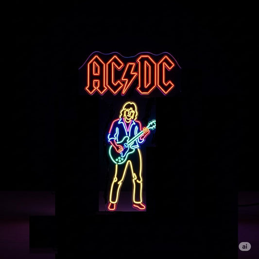 Letrero Luminoso LED Neón,HARD ROCK Guitarra Eléctrica, Decoración de Pared, Multicolor