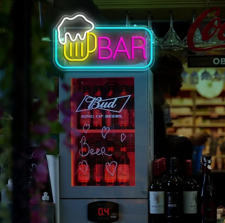 Letrero Neón LED Bar Cerveza Multicolor Retro | soloNEON