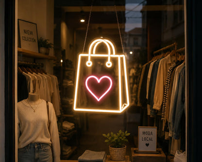 SoloLED Letrero Neón LED bolsa Tienda Ropa 40cm aproximadame alimentación 12v