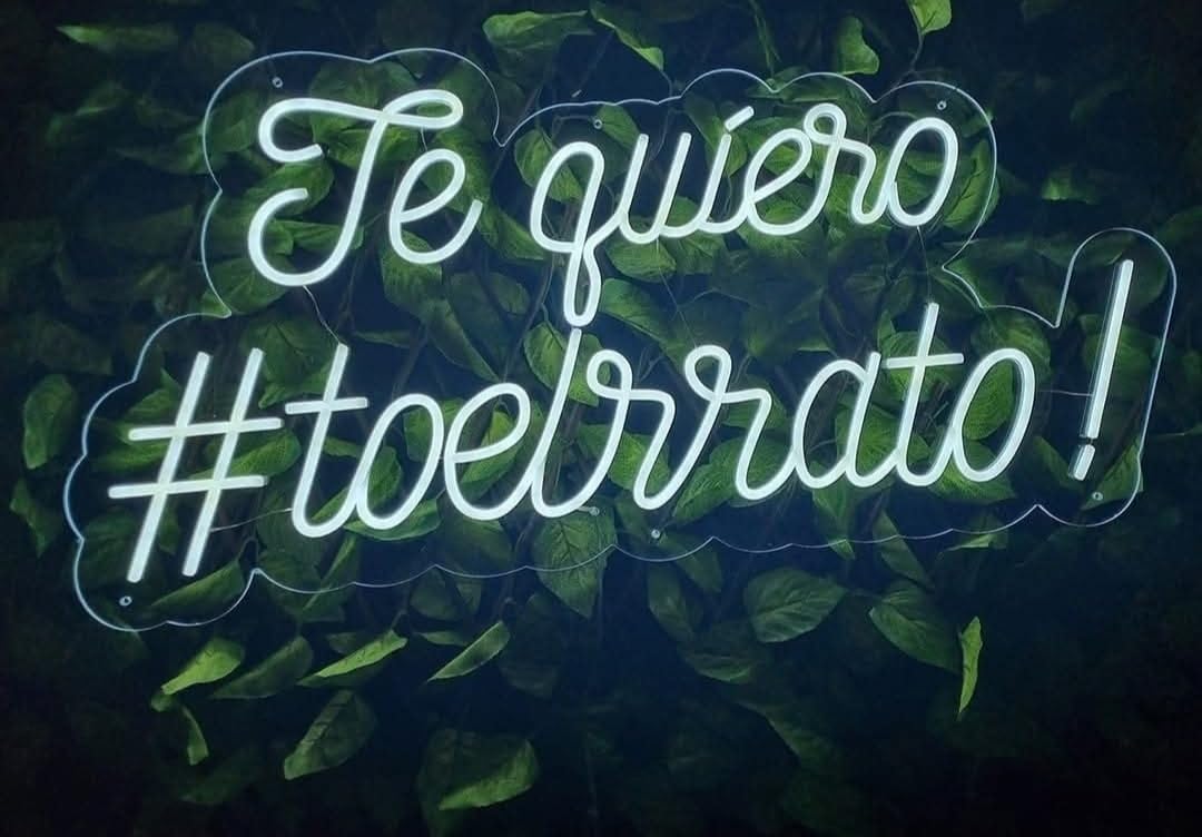 SOLOLED Letrero led neón flex BODA carte metacrilato transparente te quiero to el rato medida 60 cm x 30 cm alimentación 12v