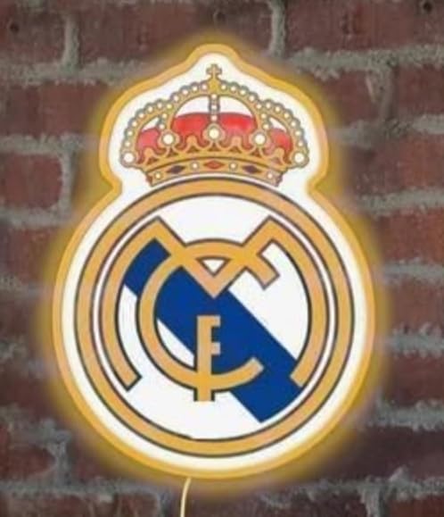SOLOLED Escudo regalos Madrid Lámpara LED Decorativa de Pared, Club, Iluminación Ambiental, fútbol