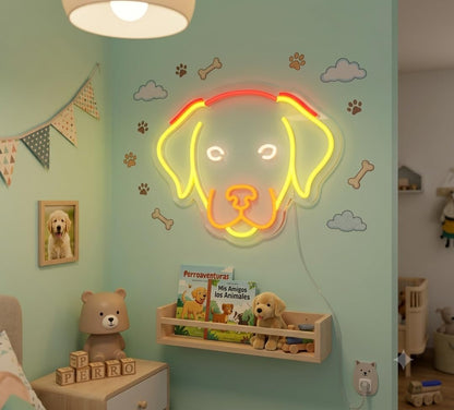 SOLOLED letrero Neon led iluminado perro Personalizado cerdo Medida aproximadamente 40 cm cartel luminoso decoracion pared habitacion Fiestas,Escaparate negocio bar base metacrilato transparente