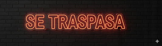 Letrero de Neón LED 'Se Traspasa', Rojo, Montaje en Pared, Iluminación Decorativa
