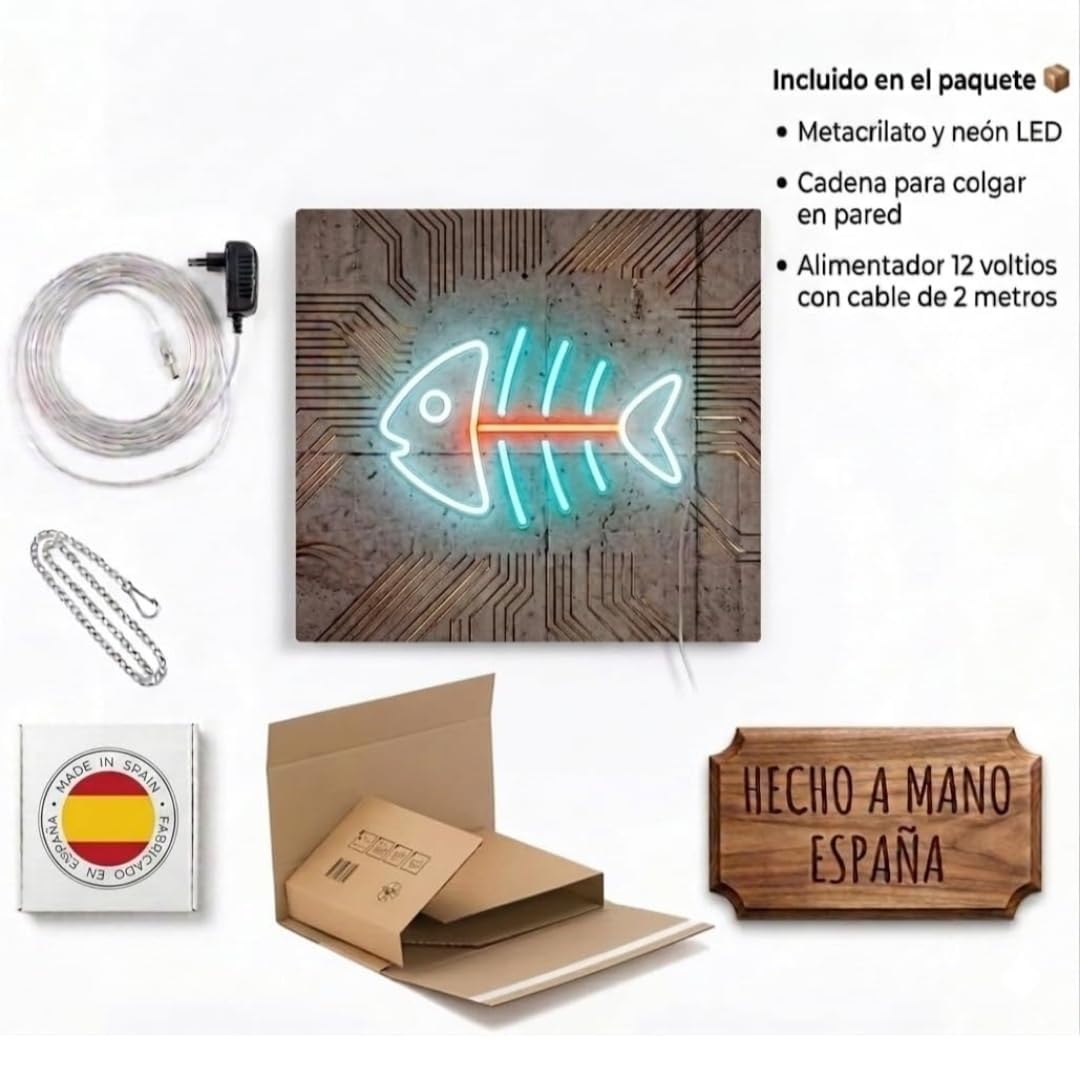 Letrero Neón hotdog Open, Luz neón LED, Multicolor, Decoración de Pared con base metacrilato transparente, cadena, cable de 1.5 m y alimentación 12 v medidas 55x55 cm