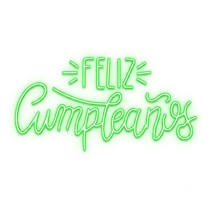 soloLED Letrero CARTEL FELIZ CUMPLEAÑOS LED NEON Escaparate, Decoración de Pared en Metacrilato, Luz Brillante, aproximadamente 70cm aproximadamente alimentación 12v