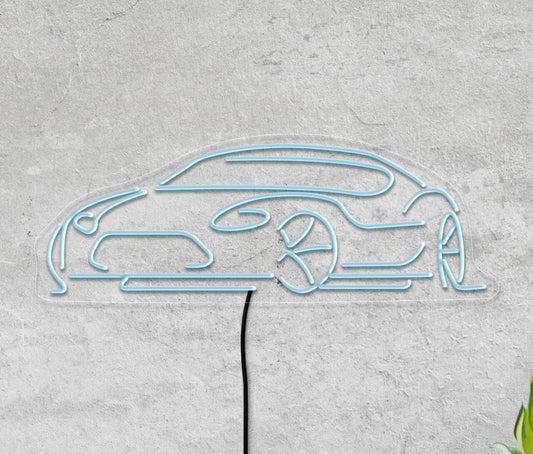 Letrero LED Neón Decorativo de Coche Deportivo, Iluminación Personalizable, Diseño Moderno