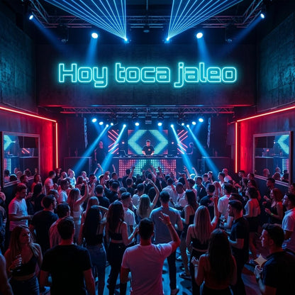 soloLED Letrero CARTEL HOY TOCA JALEO LED NEON Escaparate, Decoración de Pared en Metacrilato, Luz Brillante, aproximadamente 90 cm x 30 cmalimentación 12v