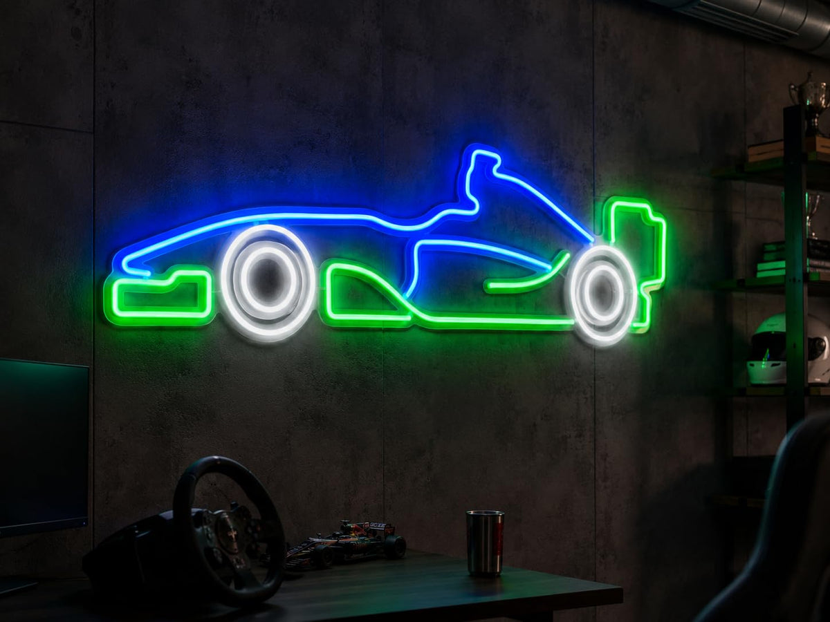 soloLED Letrero Coche deportivo carrera Cartel Luminoso LED Escaparate, Decoración de Pared en Metacrilato, Luz Brillante, aproximadamente 51x21cm alimentación 12v