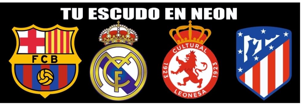 SOLOLED Real Madrid regalo escudo Iluminado, Escudo con Corona, Decoración Deportiva medidas 40x30 cm,neon led,metacrilato, vinilo,liga de futbol