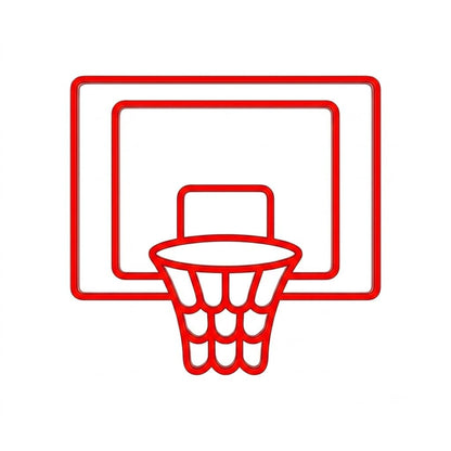Lámpara de Neón LED Decorativa, Diseño de Baloncesto, Luz Roja para Pared, 58x50 cm, 12V