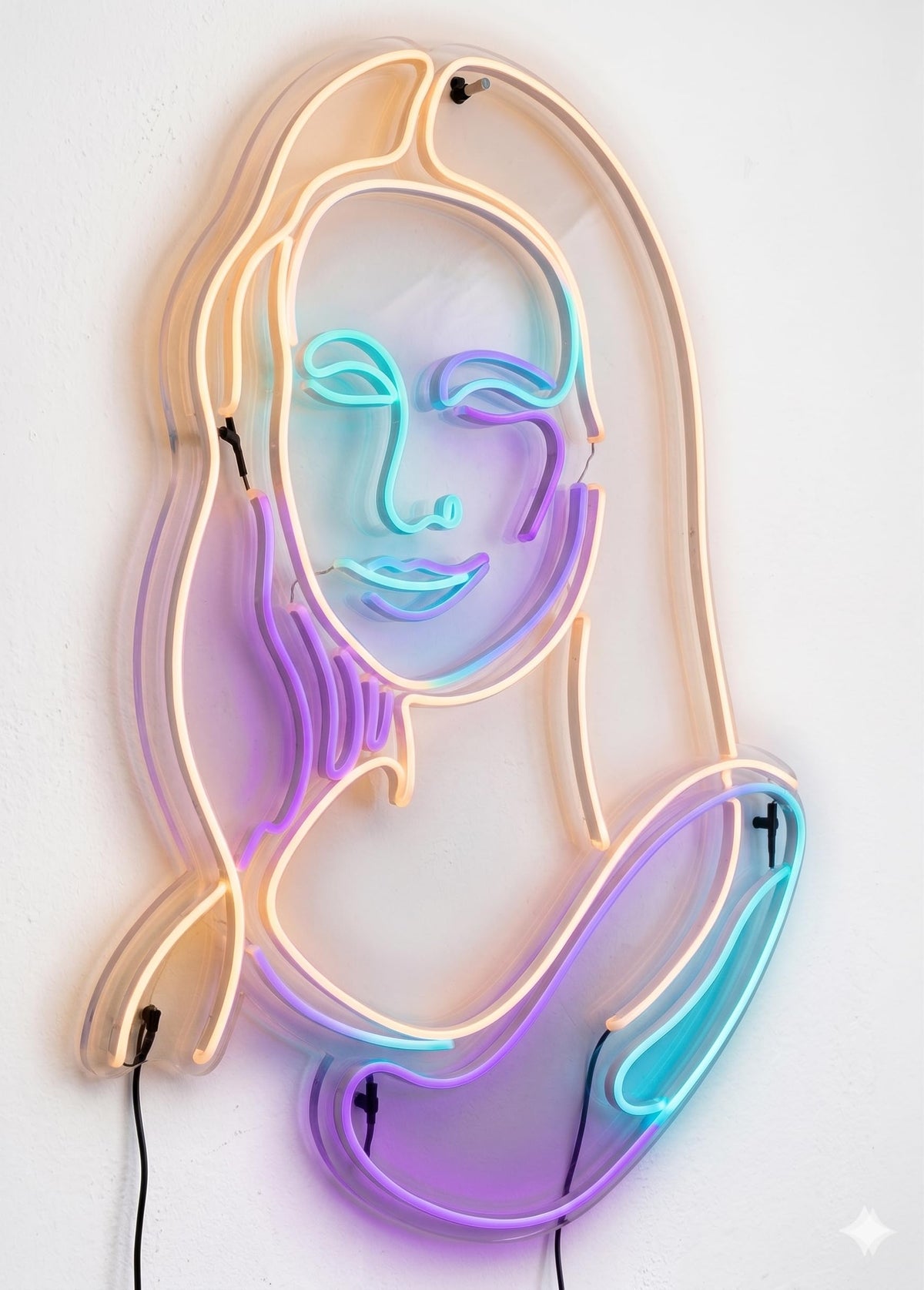 soloLED Letrero Arte Abstraco Linea Artistica Cartel Luminoso LED Escaparate, discoteca, Decoración de Pared en Metacrilato, Luz Brillante, 65x45cm alimentación 12v