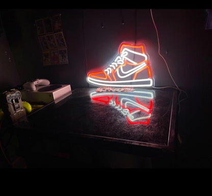 Letrero de neón para zapatos deportivos con luces LED regulables para pared, para niños, recámara, hombre, cueva, hogar, fiesta, pub, barra de neón para decoración de pared