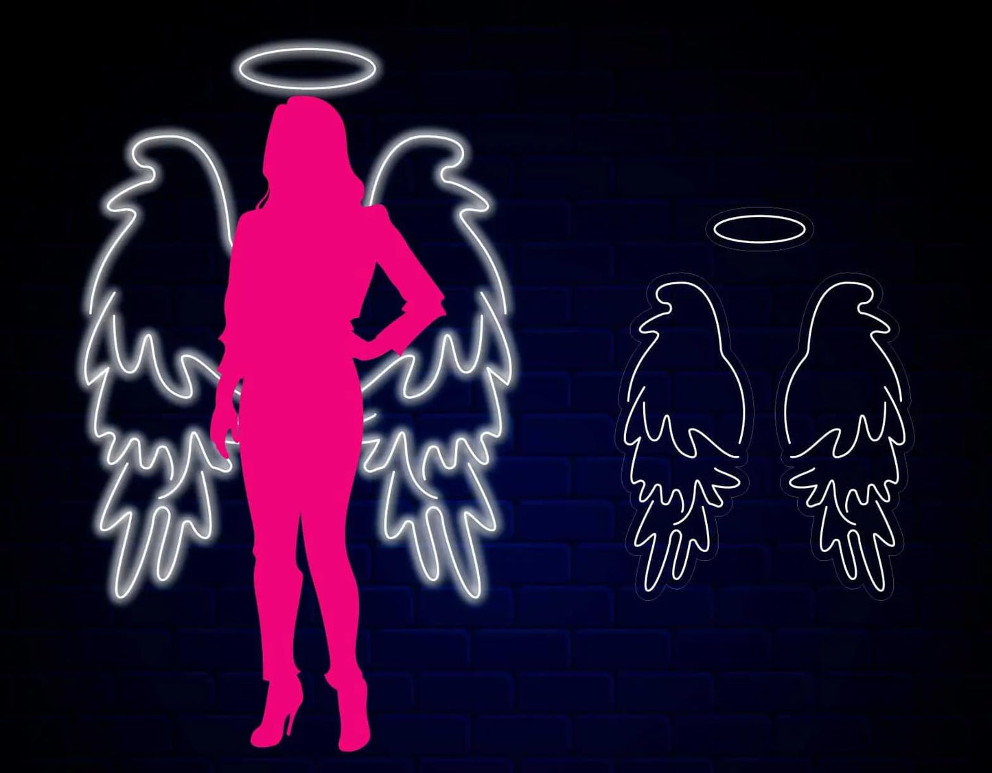 SOLOLED Lámpara LED de Pared con Diseño de Alas de Ángel, 110 cm x 80 cm, Iluminación Decorativa, Blanco