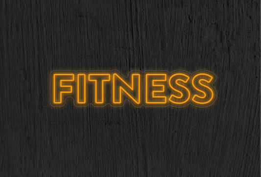 Letrero LED Luminoso de Fitness, Señalización Neón Naranja, Decoración para Gimnasio