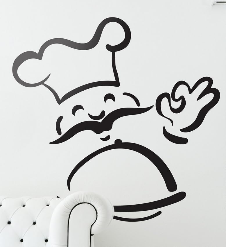 Lámpara de Neón LED Decorativa, Diseño de Chef y Plato, Multicolor, Montaje en Pared 50X50CM
