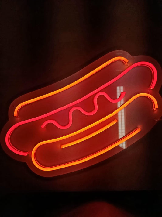 Letrero neón led Salchicha para colgar en pared