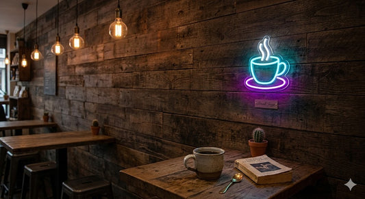 Letrero Neón LED Taza de Café – Decoración para Cafetería y Hogar 12V