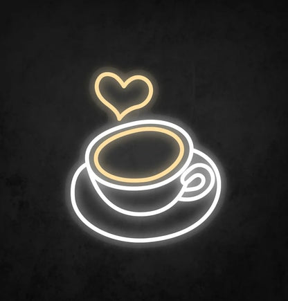 LED Neon - Coffee, Letrero de Neón LED para Interiores, Tablero de Acrílico Transparente, 40,6 cm de Ancho x 45,7 cm de Alto 12v