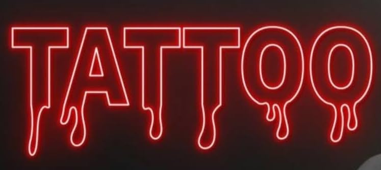 Letrero de Neón LED Rojo TATTOO, Luz Decorativa para Pared, 40l. x 100an. centímetros