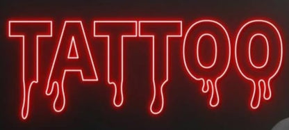 Letrero de Neón LED Rojo TATTOO, Luz Decorativa para Pared, 40l. x 100an. centímetros