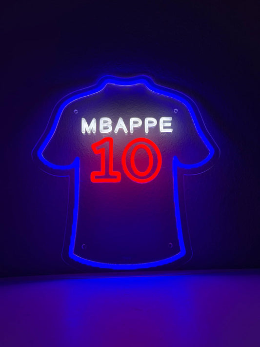 SoloLED Letrero de Neón Deportivo Mbappe, Iluminación LED Decorativa, Metacrilato para Dormitorios y Salas de Juegos