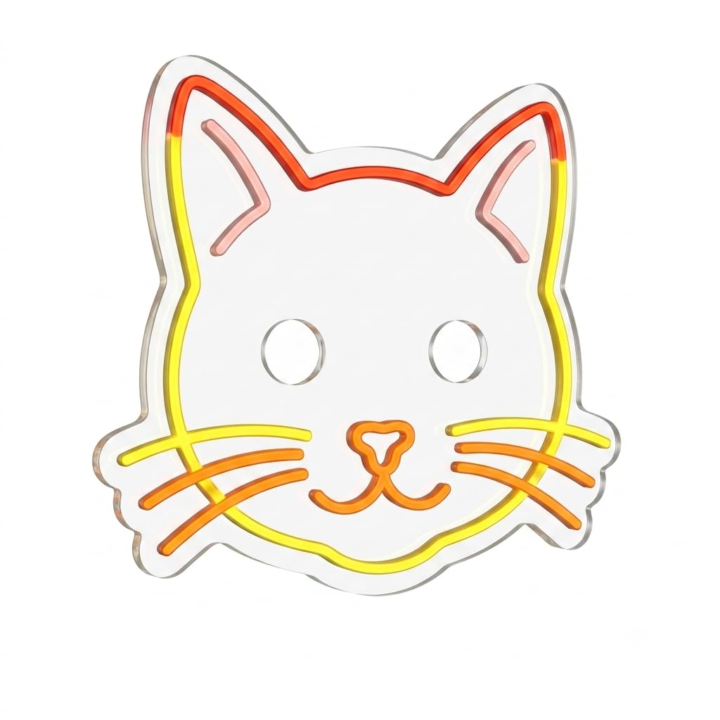 SOLOLED letrero Neon led iluminado gato Personalizado cerdo Medida aproximadamente 40 cm cartel luminoso decoracion pared habitacion Fiestas,Escaparate negocio bar base metacrilato transparente
