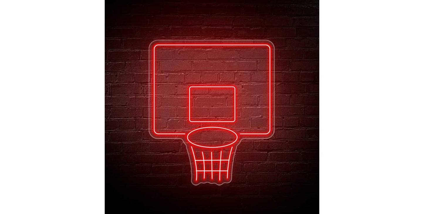 Lámpara de Neón LED Decorativa, Diseño de baloncesto Luz Roja, para Pared