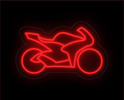 Lámpara LED de Pared Decorativa, Motocicleta Deportiva en Neón Rojo, Iluminación Moderna para Dormitorio, 40x25cm
